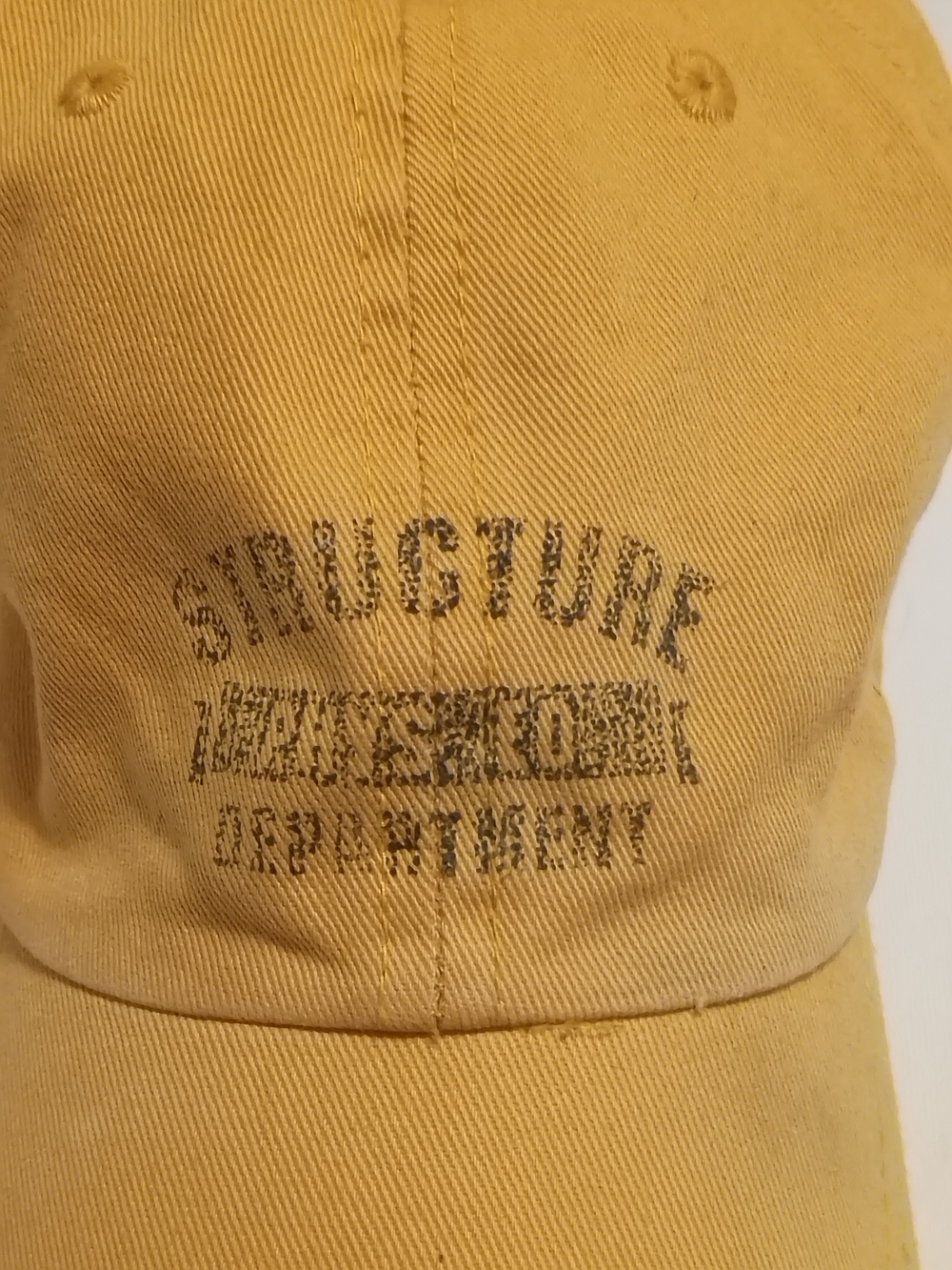 Y2K Vintage Structure Brand Yellow Cotton Cap with Logo